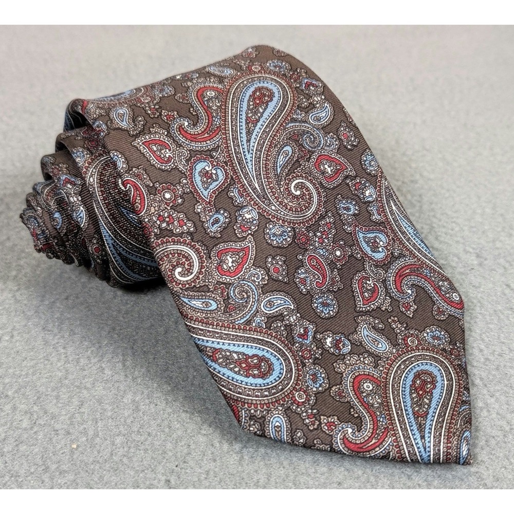 Christian Dior Silk Tie Paisley Mens Made USA Italy Fabric Luxury